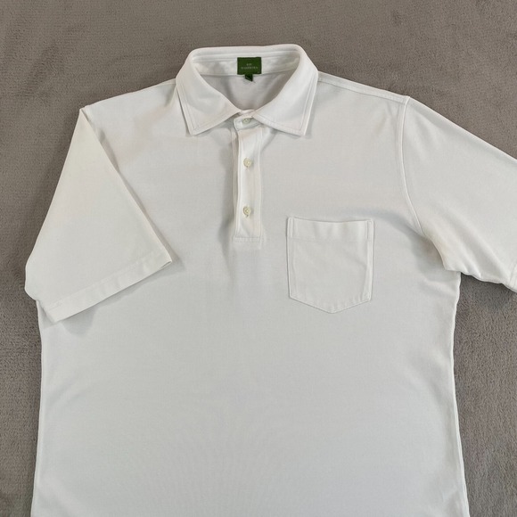 Sid Mashburn Other - Sid Mashburn Pique Polo Shirt Men Medium White Peruvian Pima Golf Short Sleeve